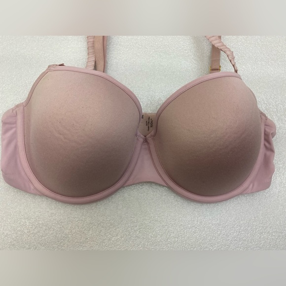 THIRDLOVE Pink Cream Tan Brown Lace Bra size 32 D 1/2 - Picture 9 of 9